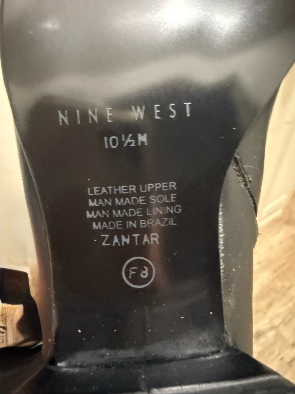 Nine West Black Square-Toe Mid-Calf Heeled Boots - Picture 6 of 8
